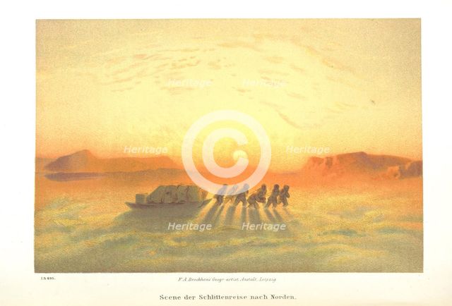 Scene of the sleigh journey to the north, 1873.  Creator: Unknown.