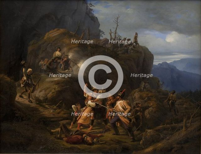 Scene of the Tyrolean War in the year 1809, 1822-1837. Creator: Niels Simonsen.