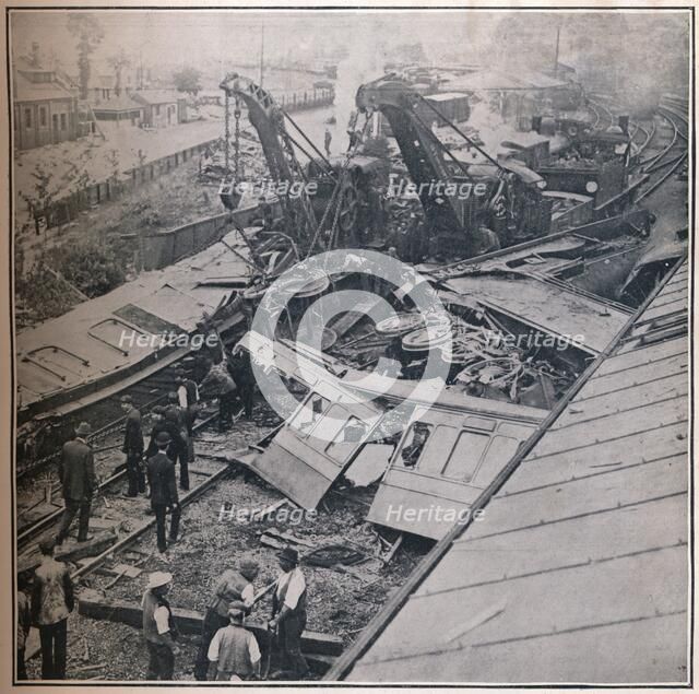 Scene of the Terrible Railway Disaster at Salisbury, 1906. Artist: Unknown