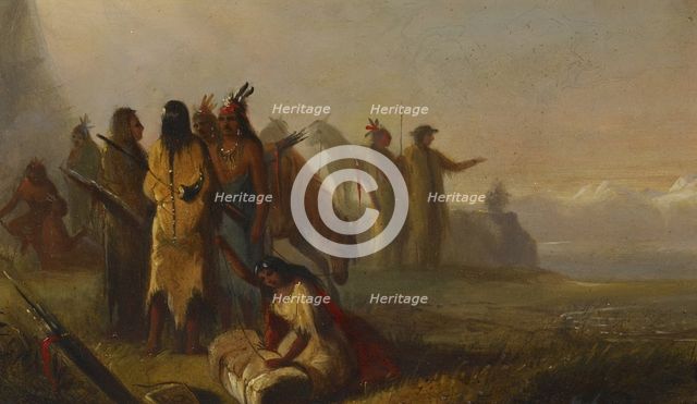Scene of Trappers and Indians, before 1842. Creator: Alfred Jacob Miller.