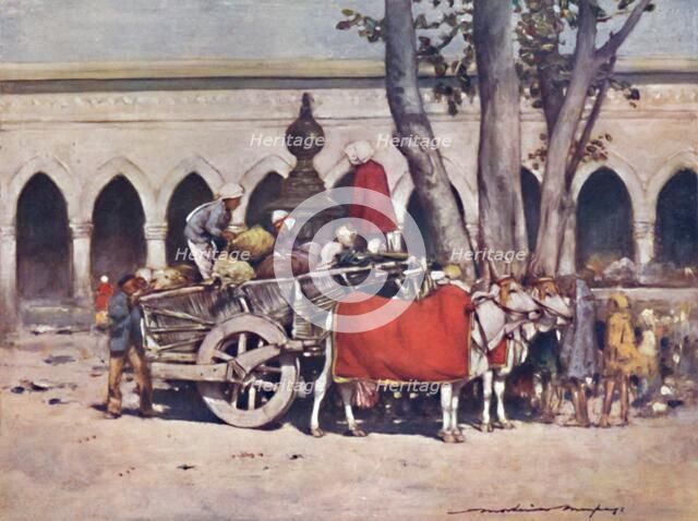'Scene outside the Railway Station during the Delhi Durbar', 1903. Artist: Mortimer L Menpes.