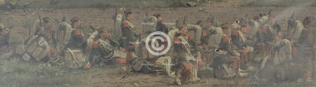 Scène militaire : les tambours du 1er régiment des grenadiers de la Garde (fragment du..., 1883. Creator: Jean Baptiste Edouard Detaille.