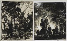 Scène nocturne; patrouille à la lisière dun bois, 1914. Creator: Auguste Louis Lepère (French, 1849-1918)