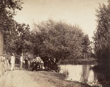 Scène près d'un étang au moulin du Petit-Mourmelon, 1857. Creator: Gustave Le Gray