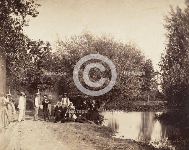 Scène près d'un étang au moulin du Petit-Mourmelon, 1857. Creator: Gustave Le Gray.