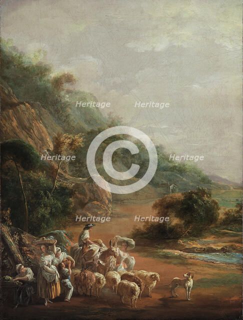 Scene with Villagers, 1786. Artist: Paret y Alcázar, Luis (1746-1799)