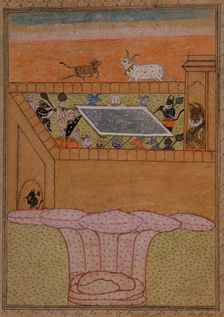 Scene with Bovines and Demons (verso).., between 1675 and 1700. Creator: Unknown