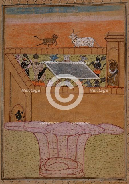 Scene with Bovines and Demons (verso).., between 1675 and 1700. Creator: Unknown.