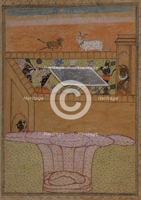 Scene with Bovines and Demons (verso).., between 1675 and 1700. Creator: Unknown.