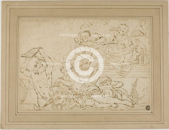Scene with Nymphs and Satyr, n.d. Creator: Nicolas Loir.