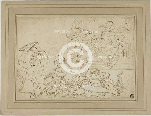 Scene with Nymphs and Satyr, n.d. Creator: Nicolas Loir.