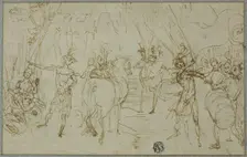 Scene with Soldiers, c.1589. Creator: Ludovico Cardi