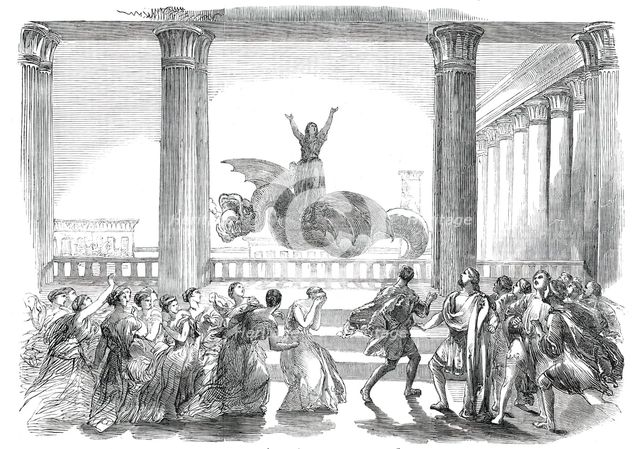 Scene (the last) from the opera of "Medea", 1850. Creator: Unknown.