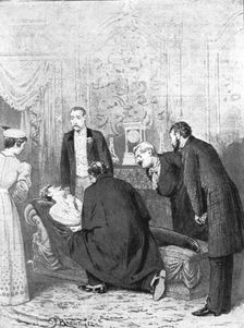 'Scenes now being acted in the London Theatres; "The American" at the Opera Comique Theatre 1891. Creator: Edward Frederick Brewtnall