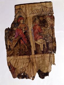 Scenes of banking in a scroll extracted from a manual of the file of protocols, illuminated manus…