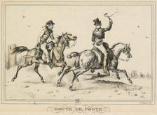 Scenes of Daily Life, Roads and Paths: Mail Route..., 1817. Creator: Carle Vernet (French, 1758-1836); Bance