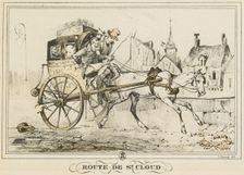 Scenes of Daily Life, Roads and Paths: Road to Saint-Cloud..., 1816. Creator: Carle Vernet (French, 1758-1836); Bance