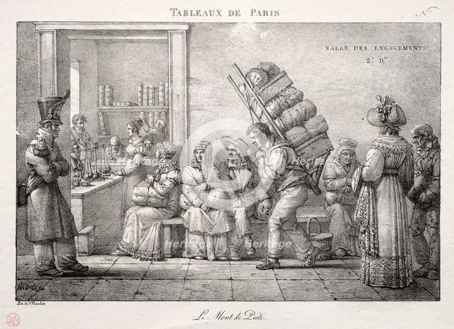 Scenes of Paris: The Pawnshop. Creator: Jean Henri Marlet (French, 1770-1847).