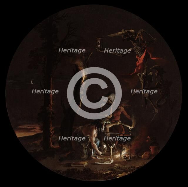 Scenes of Witchcraft: Evening, c. 1645-1649. Creator: Salvator Rosa (Italian, 1615-1673).
