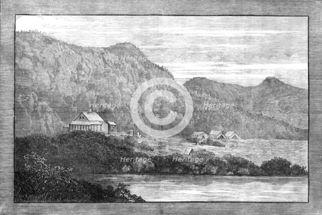 Scenes on the Cascapediac River, Lower Canada: wooden houses erected for Princess Louise..., 1881. Creator: W. G. Kemp.