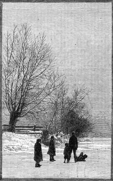 Scenes on the frozen Thames: near Teddington, 1881. Creator: Unknown