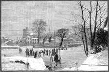 Scenes on the frozen Thames: at Twickenham, 1881. Creator: Unknown