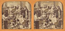 Scenes Animees large group of people dressed in Greek or Roman costumes, about 1865. Creator: Adolphe Block