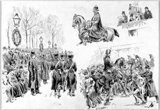 Scenes before Queen Victoria's funeral, 1901, (c1901). Creator: Stephen T Dadd