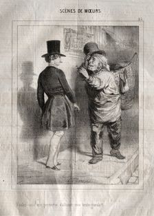 Scènes de Moeurs: Voulez-vous me permettre dallumer mon brule-gueule?. Creator: Charles Joseph Traviès de Villers (French, 1804-1859)