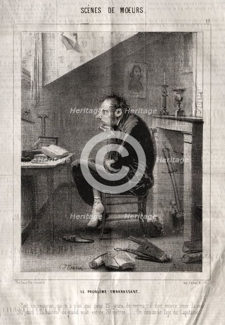 Scènes de Moeurs: Le Problême embarassant.... Creator: Charles Joseph Traviès de Villers (French, 1804-1859).