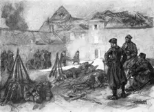 'Scenes de Guerre; La nuit tombe, le 9 septembre, sur le chateau de Mondement 1914. Creator: Lucien Jonas