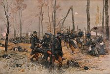 'Scenes de Guerre; Les Honneurs sous le Feu 1914. Creator: Georges Bertin Scott