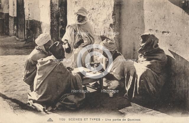 'Scenes Et Types - Une partie de Dominos', c1900. Artist: Unknown.