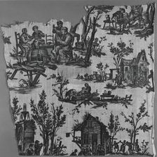Scenes Flamandes (Furnishing Fabric), France, 1775/1800. Creator: Oberkampf Manufactory