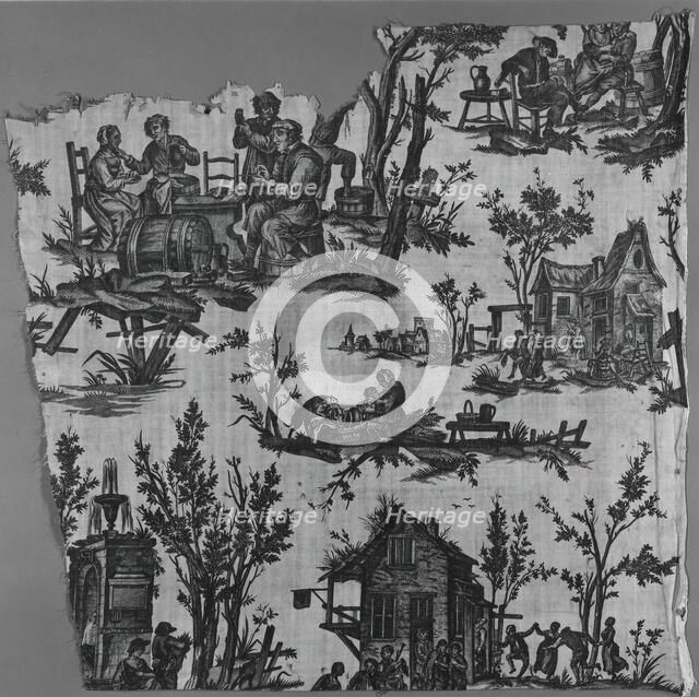 Scenes Flamandes (Furnishing Fabric), France, 1775/1800. Creator: Oberkampf Manufactory.