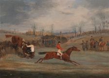 Scenes from a steeplechase: Near the Finish, ca. 1845. Creator: Henry Thomas Alken