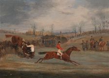 Scenes from a steeplechase: Near the Finish, ca. 1845. Creator: Henry Thomas Alken
