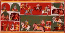 Scenes From Krishna's Life, Folio from a Bhagavata Purana (Ancient Stories of the Lord), c1700. Creator: Unknown