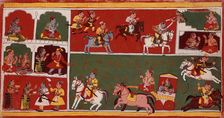 Scenes From Krishna's Life, Folio from a Bhagavata Purana (Ancient Stories of the Lord), c1700. Creator: Unknown