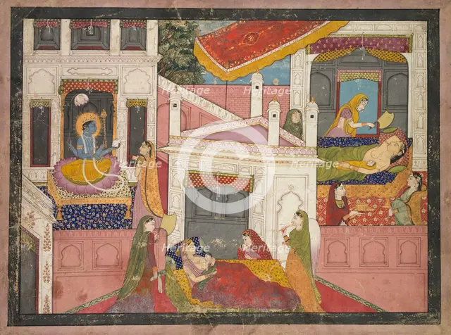 Scenes from the Birth of Krishna, c. 1840. Creator: Unknown.