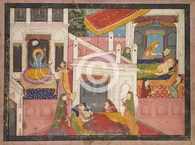 Scenes from the Birth of Krishna, c. 1840. Creator: Unknown.