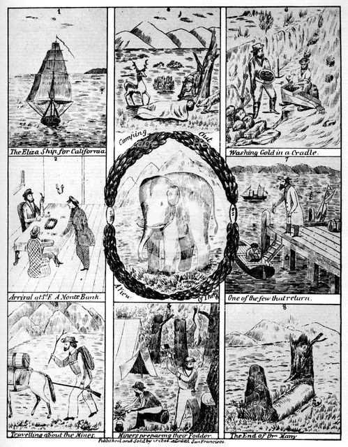 Scenes from the California gold rush, 1849 (1937).Artist: Cooke & Le Count