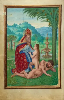 Scenes from the Creation; Prayer Book of Cardinal Albrecht of Brandenburg, about 1525-1530. Creator: Simon Bening
