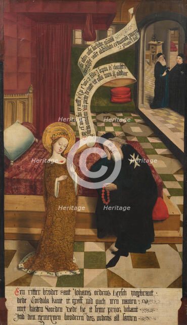 Scenes from the Legend of Saint Cordula: the apparition before the Knight of St. John..., c. 1490-14 Creator: Master of Cologne (active ca 1500).