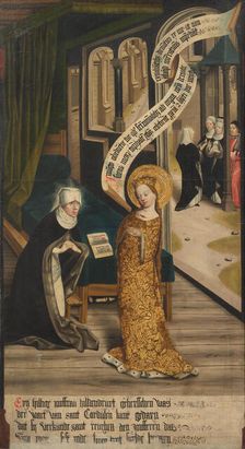 Scenes from the Legend of Saint Cordula: the apparition before the pious Hildentrut, c. 1490-1499. Creator: Master of Cologne (active ca 1500)