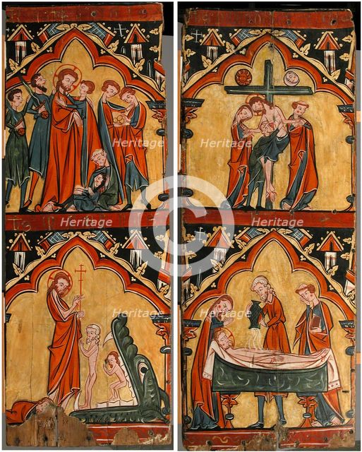 Scenes from the Life of Christ: Arrest of Christ, Christ in Limbo; Descent from the Cross..., 13th c Creator: Unknown.