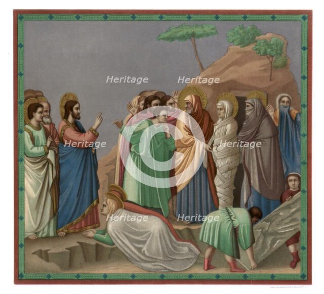 'Scenes from the Life of Christ: Raising of Lazarus', 1304-1305 (1870). Artist: Franz Kellerhoven