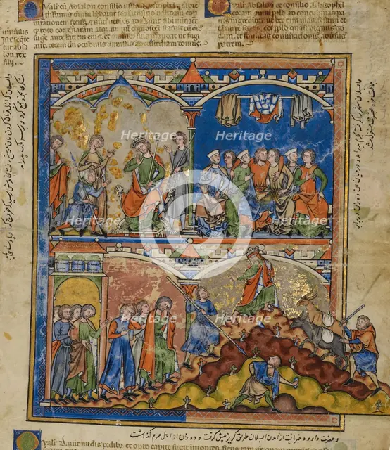 Scenes from the Life of David; Morgan Picture Bible, about 1250. Creator: Unknown.