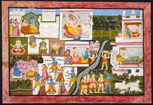 Scenes from the Life of Krishna, Folio from a Bhagavata Purana (Ancient Stories of the Lord), c1775. Creator: Unknown