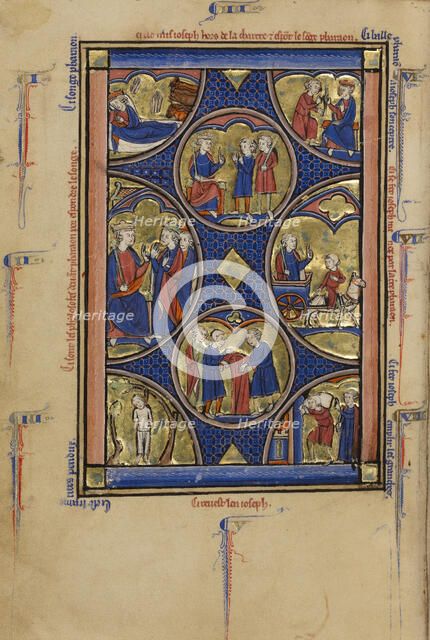 Scenes from the Life of Joseph; Wenceslaus Psalter, about 1250-1260. Creator: Unknown.
